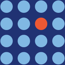 graphic of 16 dots in a square
